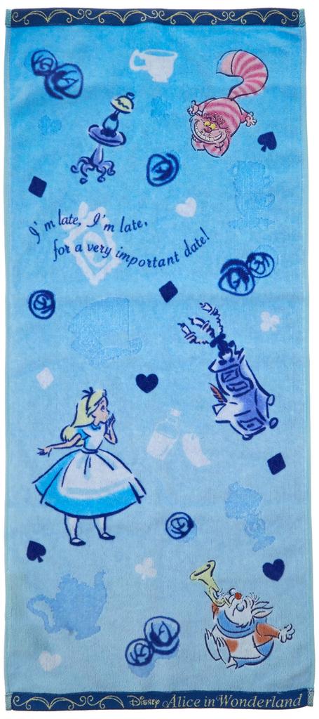 Marushin Face Disney Alice in 34 x 80 2005101100 Towel, Wonderland, cm, Water/Alice,