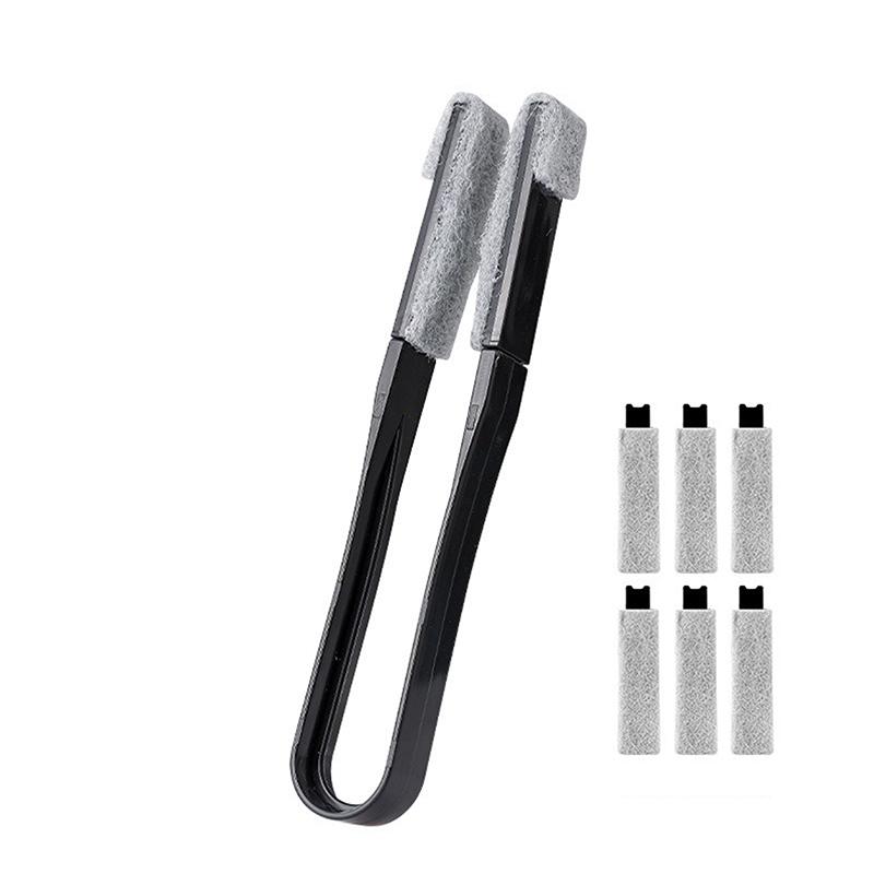 

Щетка для жалюзи и жалюзи с 6 сменными головками, инструмент для чистки вентиляционных отверстий автомобиля, щелей в кондиционере, гаджетов для мойки щелей и трещин чёрный