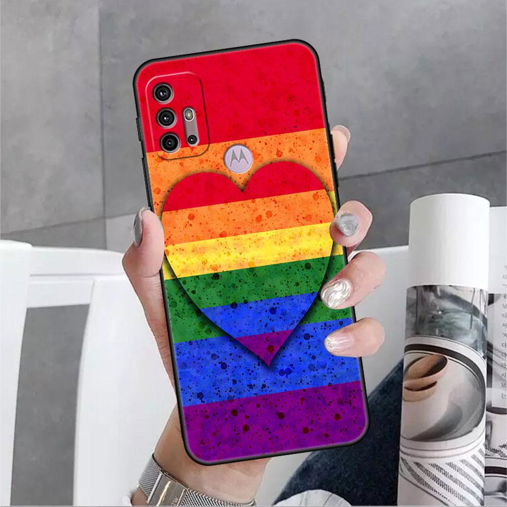 Hülle für Motorola G30 G60 G9 Play One Fusion Plus Edge 20 G8 Power Lite G22 G50 G200 G51 G71 G31 Handyhülle LGBT Schwule Liebe Funda