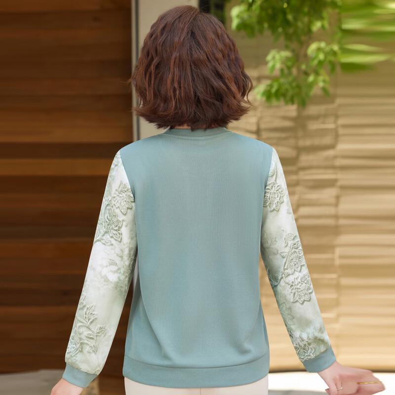 Hodo Damen Blumen-Langarm-Basisshirt für mittleres Alter