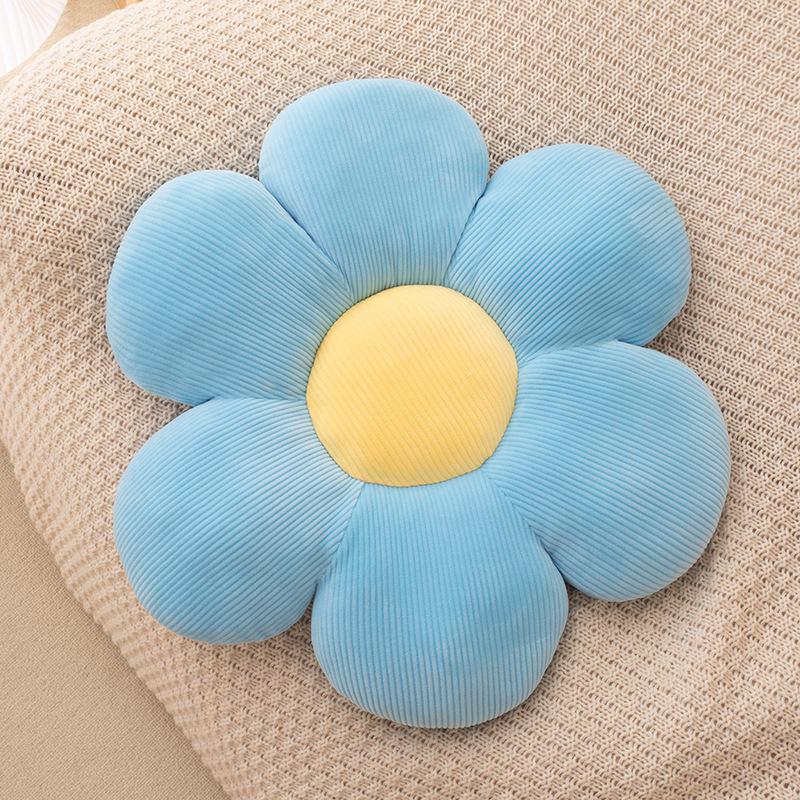 

40cm/50cm/60cm Colorful Flowers Plush Pillow Plant Petal Cushion Stuffed Pillow for Girls Baby Home Decor Gift 40cm синій