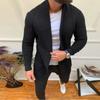 New Men's Knitted Sweatercoat Long Cardigan Fashion Casual Sweater Jacket Men Knit Trench Coat Autumn Streetwear Cardigan Man