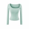 Women's One-Shoulder Long Sleeve Top with Built-in Bra - American Spicy Girl Design, Slim Fit, Autumn
