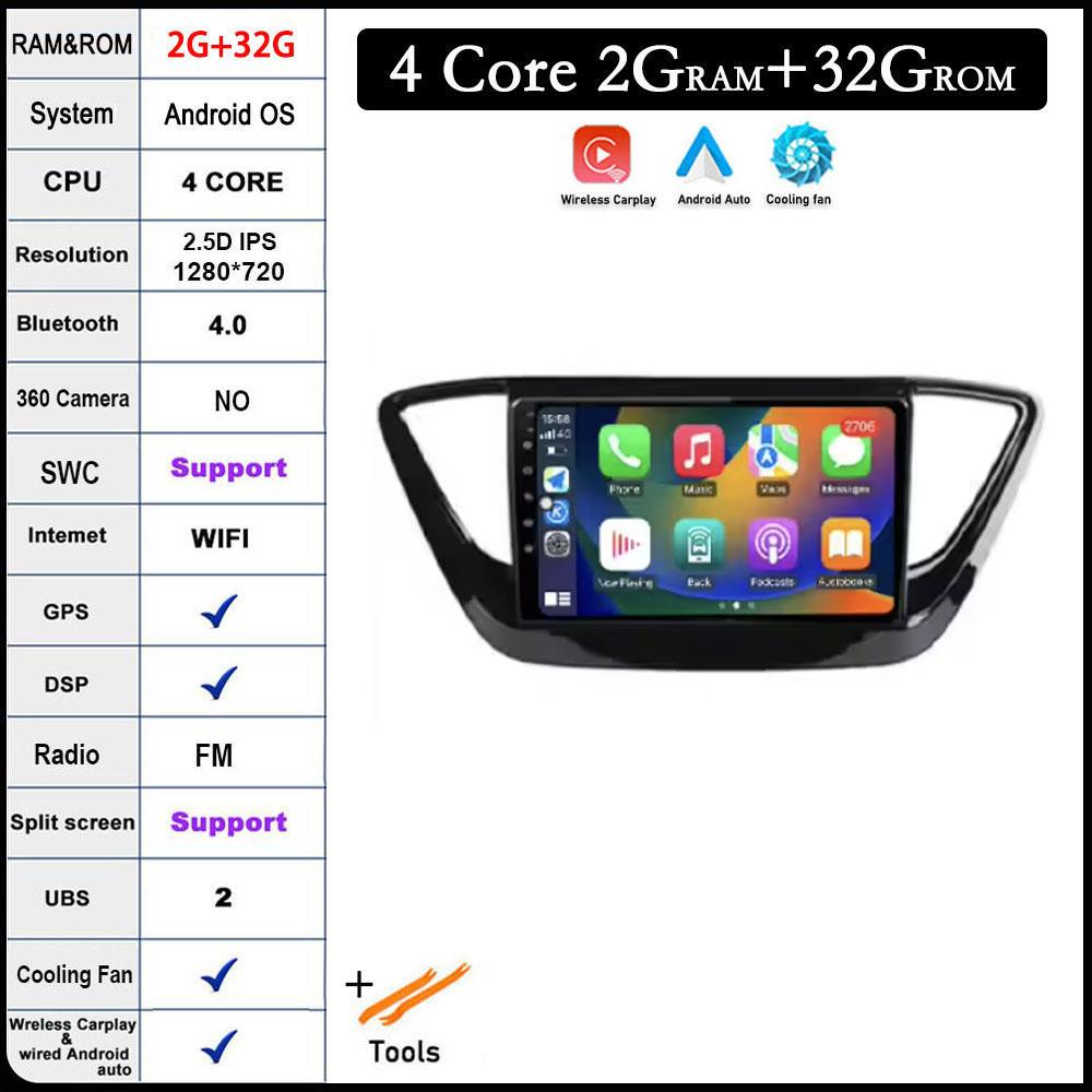 

9 lnch для Hyundai Solaris 2 2017 2018-2020 Android 14 автомобильный радиоприемник видео мультимедиа навигация GPS стерео экран авто