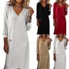 Damefarvet V-hals Bodycon Lang Kjole