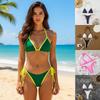 Sexy Multi-color Cross-strap Three-point Split Bikini Beach Swimsuit