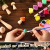 2PCS Unfinished Wooden Mushroom Natural Wood Mushrooms for DIY Crafts and Arts Paint Color Ornaments for Home Decorations