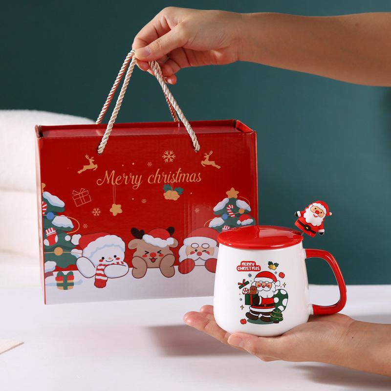 Christmas Ceramic Mug Gift Set - Santa Claus New Year Office Coffee Mug