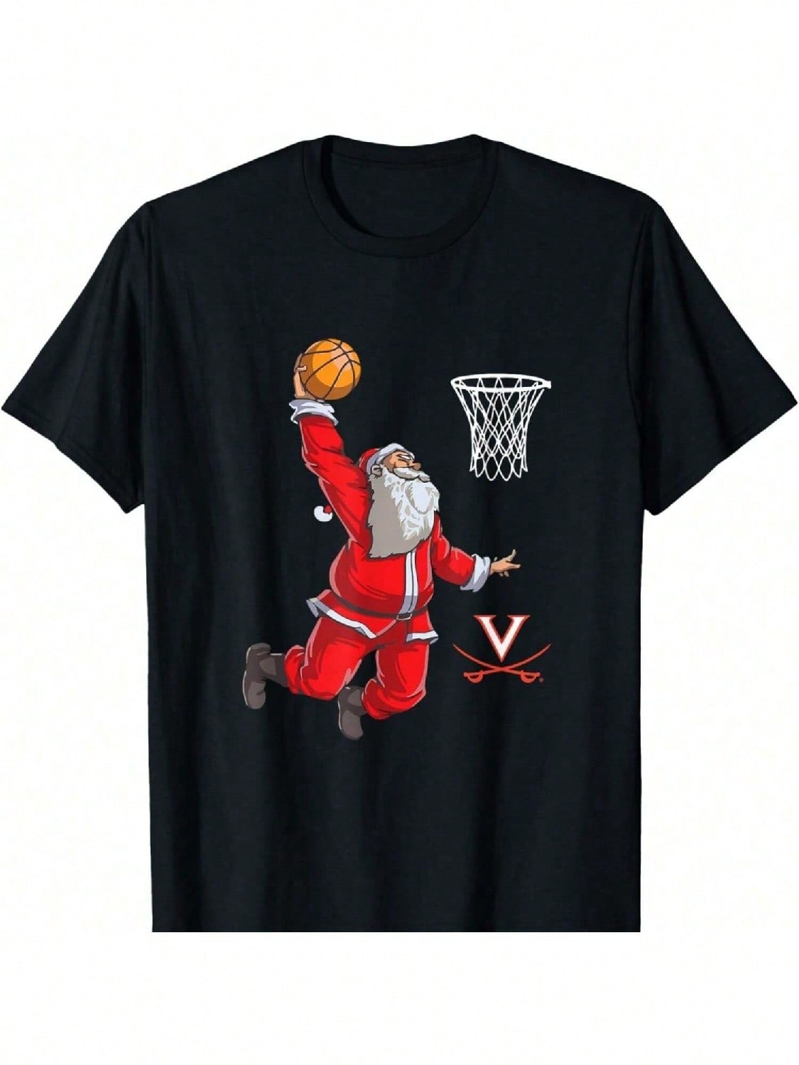 Рождественская футболка Virginia Cavaliers с Сантой S разноцветный