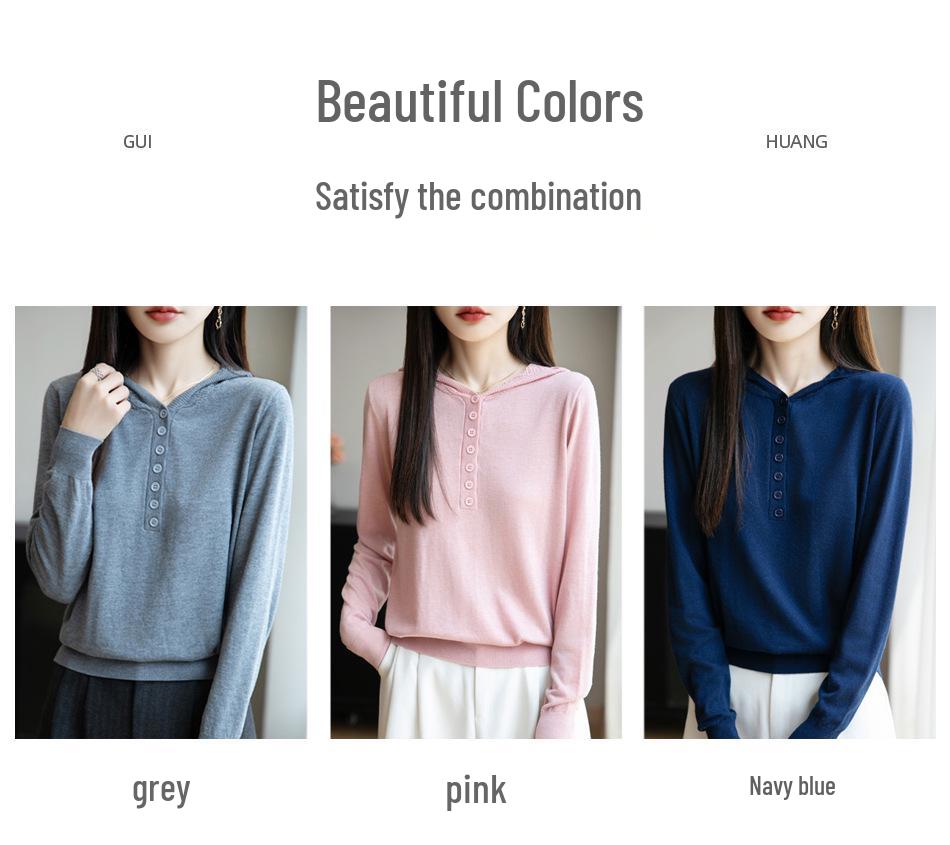 Damen Strickpullover mit Kapuze in lockerer Passform - Lässiger Herbst-/Winterstil