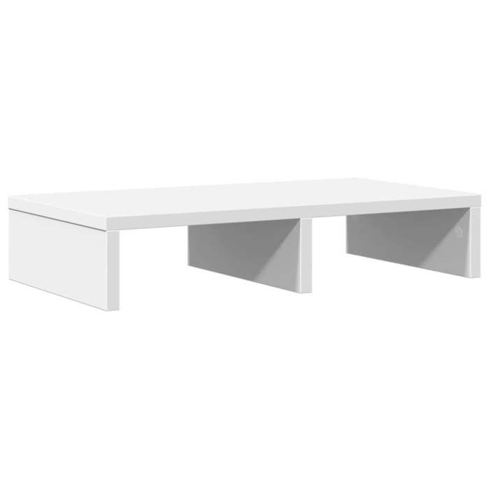 VidaXL Support de moniteur blanc 50x27x10 cm bois d'ingénierie, support de moniteur pour bureau, étagère de moniteur, 854643