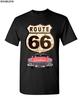 Route 66 Retro Auto T-Shirt The Mother Road Amerikanischer Klassiker Herren T-Shirt Cartoon t-shirt herren Unisex Neue Mode tshirt sbz1022