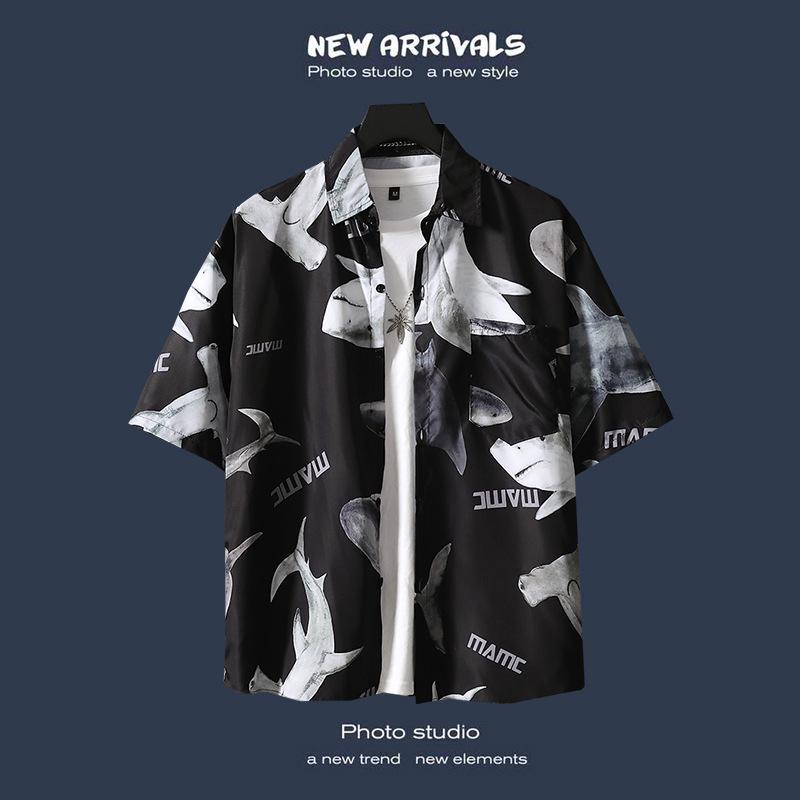 Men's Retro Hawaiian Floral Short-Sleeve Summer Shirt