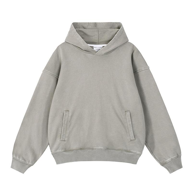 

Однотонный свитер из плотного хлопка с капюшоном, из горячей кожи, в американском ретро-стиле, для мужчин и женщин XXXL