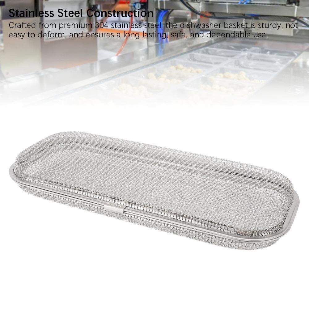 304 Stainless Steel Dishwasher Basket Fine Mesh Cutlery Holder Chopstick Basket  Restaurant S