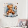 Cartoon Bear Cloud Star Hot Air Balloon Wall Stickers, Kids Room Decor, Nursery Wall Art, Home Wall Decoration for Children's Room