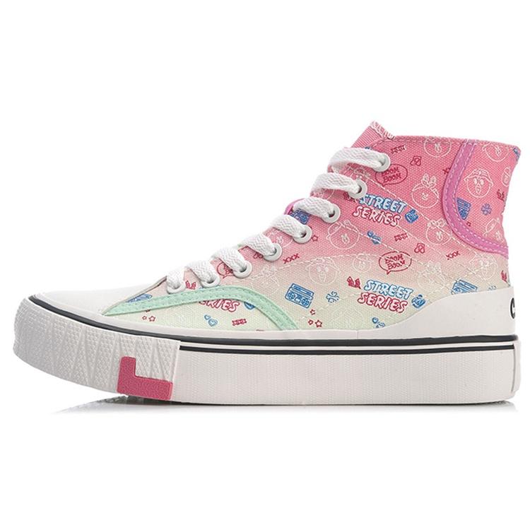 (WMNS) Li-Ning x LINE FRIENDS WeiWu Canvas Hi Shoes  Pink White  Women s AGCQ594-2 EU 37