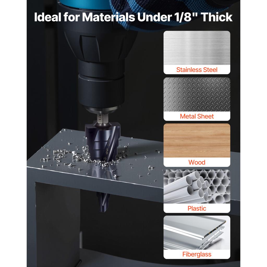 SucceBuy Step Drill Bit TiAlN Coating Cobalt HSS High Speed Steel Four Spiral Flute Step Bit for Metal Stainless Steel Aluminum