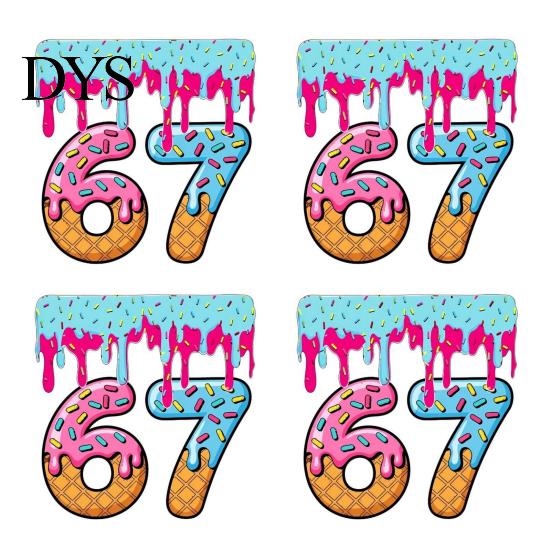 Iron on Design for Textiles 4 Sheets 67 Patches Funny Six Seven Meme Transfers Fabric Colorful Decals T-shirts Canvas Bags DIY Projects Decorative