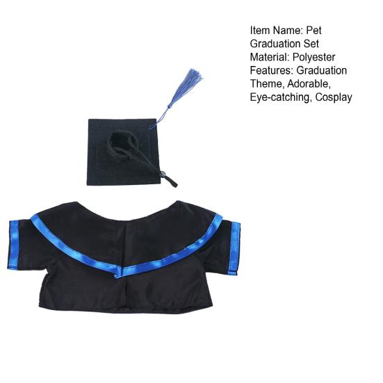 Small Pet Graduation Costume Set Rabbit Graduation Cap And Gown Set Pet Grad Outfit with Tassel for Bunny Tiny Dogs Cats Dolls Holiday Accessory