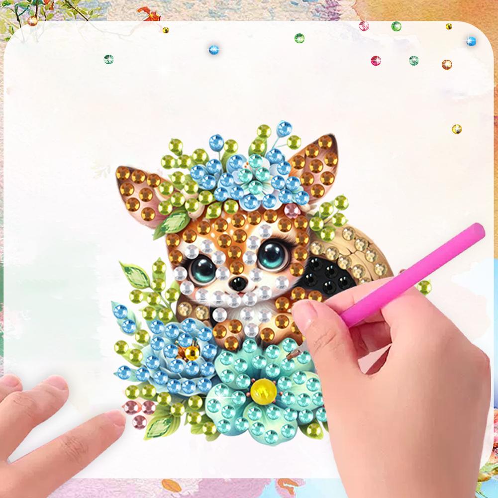 6Pcs Acrylic DIY Diamond Painting Fridge Magnets Diamond Painting Magnets Kit Crystal Sparkling Diamond Magnets Set