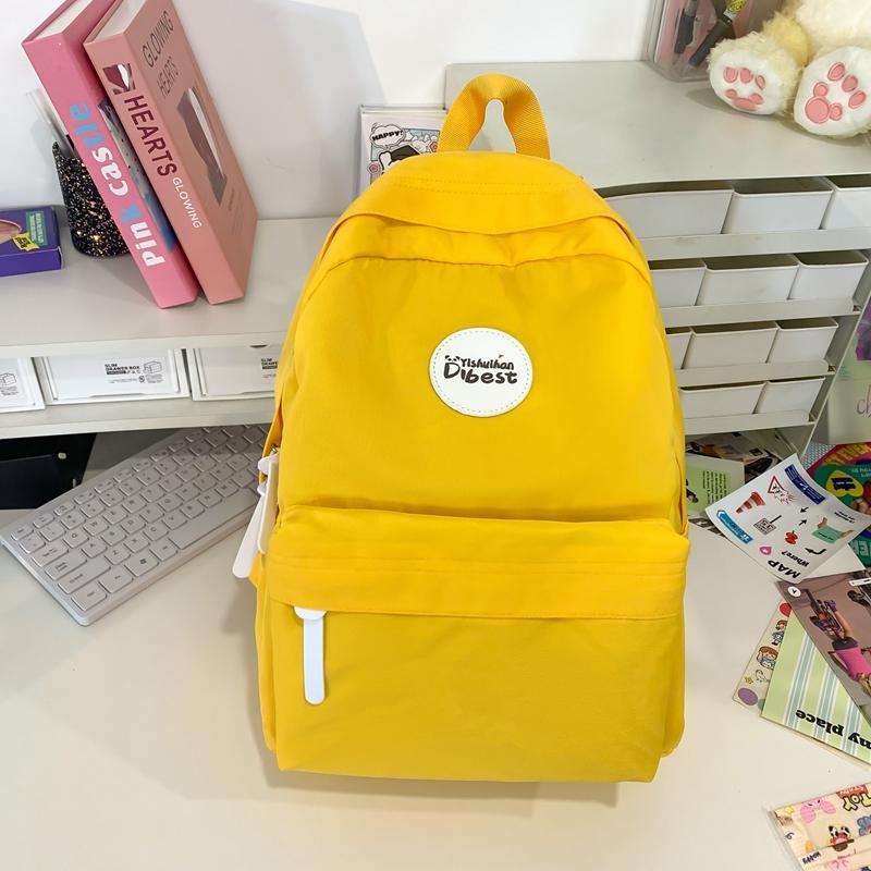 Women's Schoolbag Lightweight Backpack College Style High School Student Solid Color Backpack