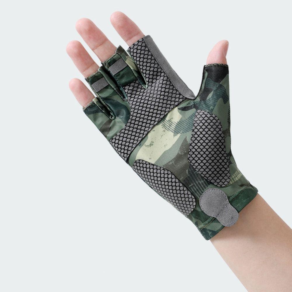 Sweat-absorbent Men Cycling Gloves Elastic Fingerless Gloves New Fishing Gloves