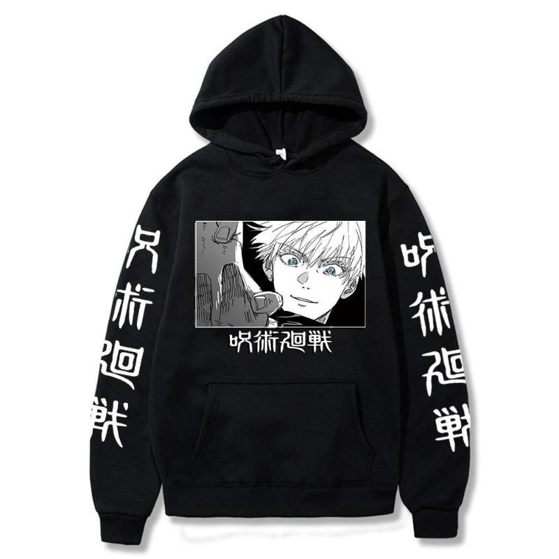 

Japanese Anime Jujutsu Kaisen Gojo Satoru Printed Men Hood Men Hoodies Fashion Letter Printed Graphic Sweatshirts Loose Casual 3XL
