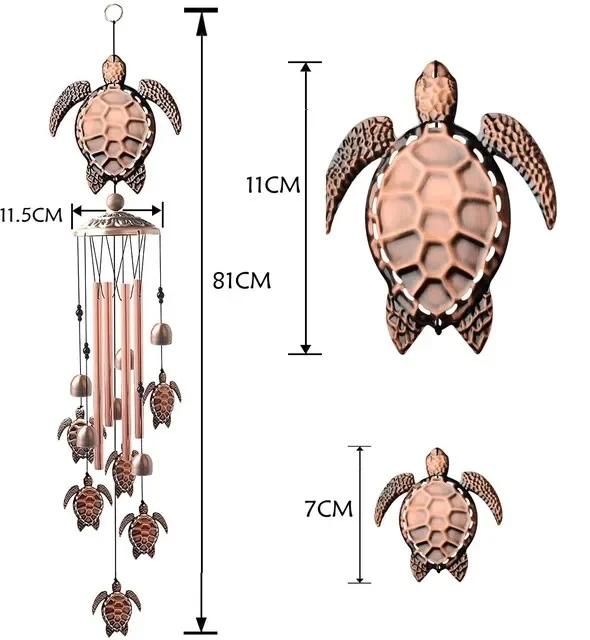 Metall-Windspiele mit Schildkröte, Schmetterling, Elefant, Libelle, Bronze, Retro-Windglocken aus Eisen für den Außenbereich, Heim- und Gartendekoration, Geschenke