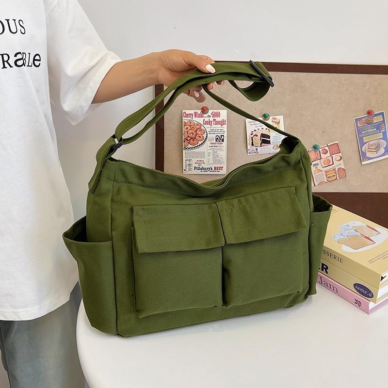 Utility Style Shoulder Crossbody Bag Unisex Instagram Canvas Bag Student Class Bag Street Large Capacity Artistic Casual Bag