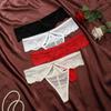Female Lingerie Lace Flower Transparent Briefs Low Waist Romantic T Panties Gift