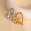 European & American Fashion Versatile Hollow Heart Brooch: Simple Metal Style Stainless Steel Chest Ornament