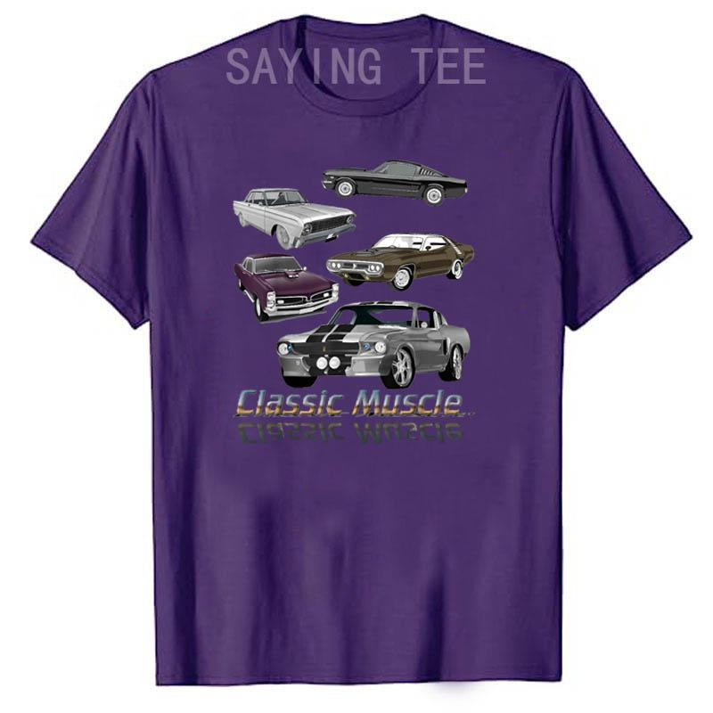 Classic American Muscle Cars Novelty TShirt Types of Difference Cars Graphic Tee Tops Funny Retro Style Vintage Outfits Gifts
