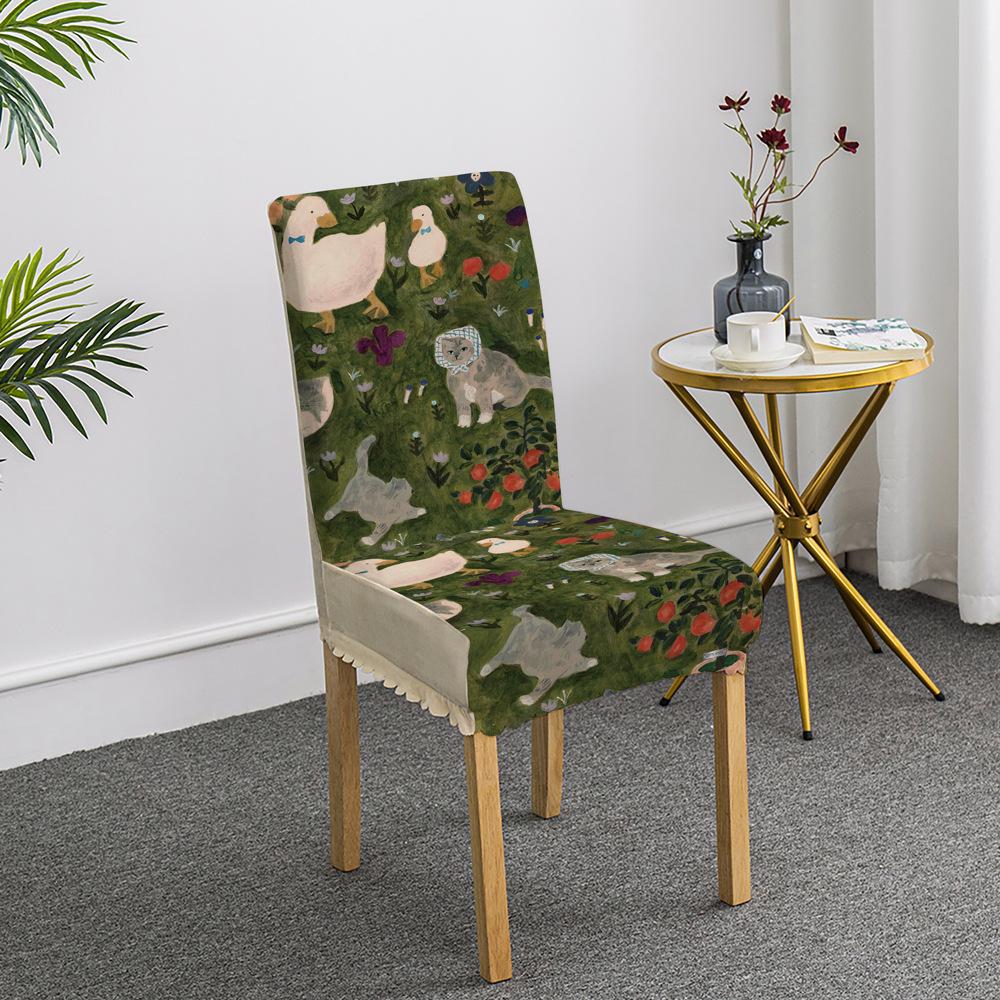 Cartoon Ausflug Welpen Stuhlset Esstischdecke Haushalts Sitzbezug Stuhlkissen Elastisch Niedlich All-inclusive Neues Modell