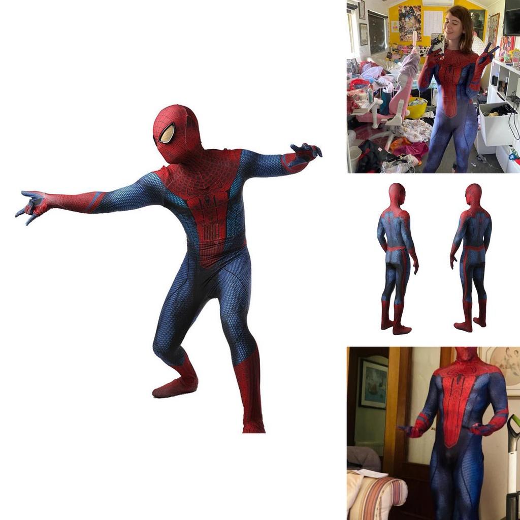El Asombroso Traje de Spider-man Body de Spandex Azul y Rojo Para Niños y Adultos