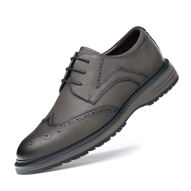 

Новые модные мужские туфли-оксфорды ручной работы, нескользящие кожаные туфли-броги, классические деловые туфли для свиданий, туфли для официальных вечеринок 44 серый