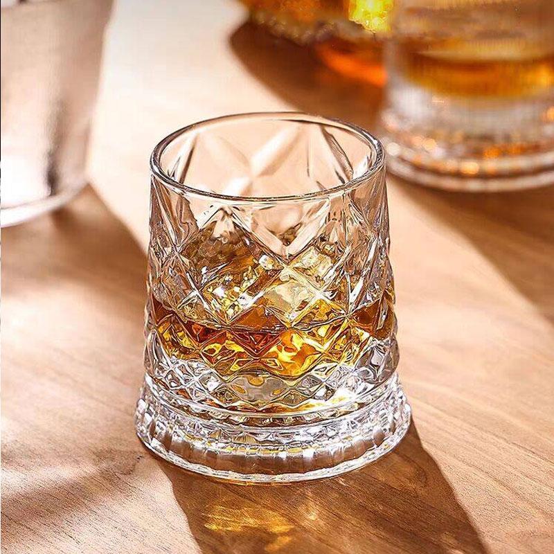 260ml New Creative Crystal Wine Glass Whisky Glass Home Stress-relieving Rotating Glass Water Glass Gift for Friend Beer Glass