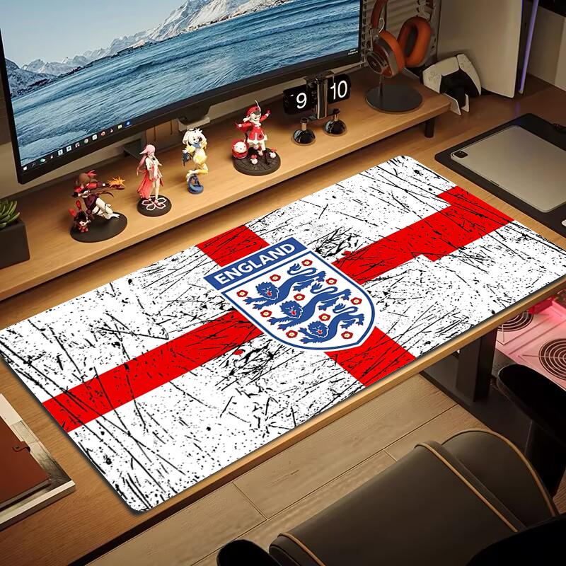 Engeland Voetbal Muismat Grote Gaming Tafelkussen Antislip Laptop Tablet Grote Muismat XXL Mat Mini PC Speelmat Met Vergrendelrand_XIA