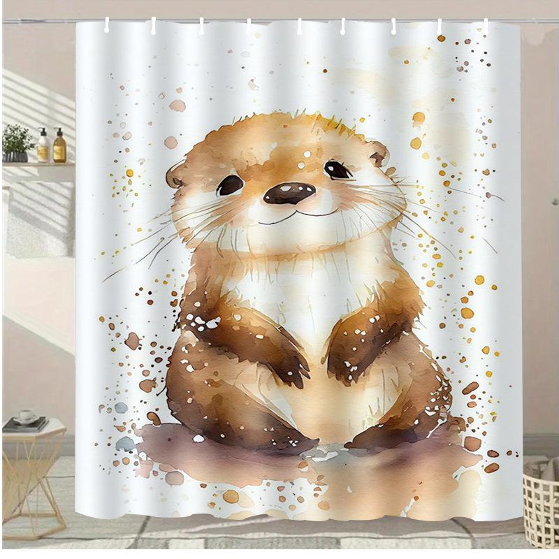 A Variety Of Fruits Washable Dirt-Resistant Shower Curtain Shower Head Waterproof Polyester Bath Curtain For Home Decor