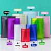 50pcs Matte Colorful Aluminum Ziplock Bags Reusable Self Seal Storage Bags Food Grade Resealable Pouches Kitchen