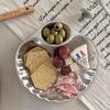 Stainless Steel Snack Plate Golden Shell Shaped Partitioned Creative Vinegar Plate Household Dumpling Shell Plate Square Tray