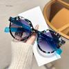 Fashion Small Irregular Square Sunglasses Women Retro Round Clear Ocean Lens Shades UV400 Men Rivets Punk Sun Glasses gafas