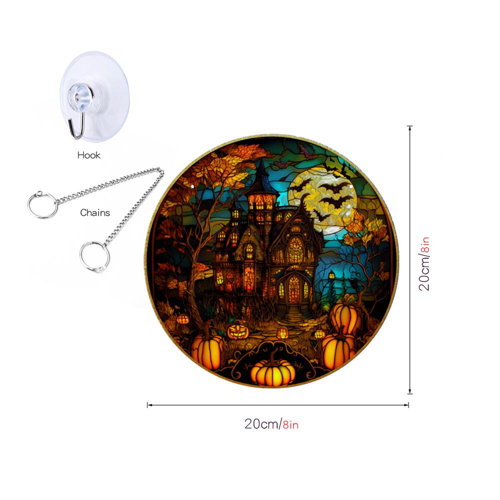 TYU100-109 Calabaza de Halloween Murciélago Cadena de Hierro Adorno Colgante para Decoración de Ventana o Porche