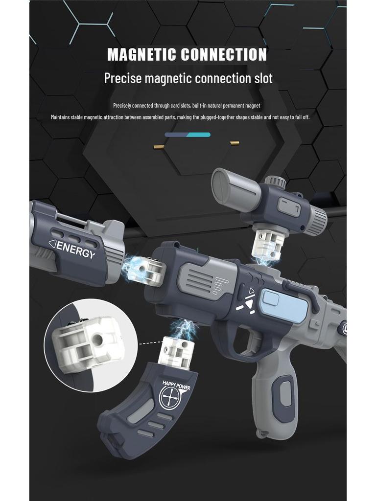 DIY Magnetic Gun Kit with Sound & Light for Kids Ages 3-6 - Educational Toy & Gift