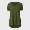 European and American Plus Size V-Neck Loose Casual Short Sleeve T-Shirt