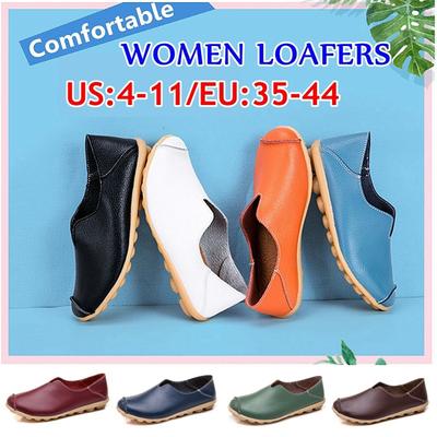 Women's Fashion Breathable Loafers Summer Casual Leather Flat Shoes Sandals Spring Autumn Beach Slippers Moccasins