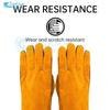 1 Pair Men Women Cowhide Work Gloves Garden Welding Security Protection Safety Working Mechanic For Multipurpose,Wear Resistant
