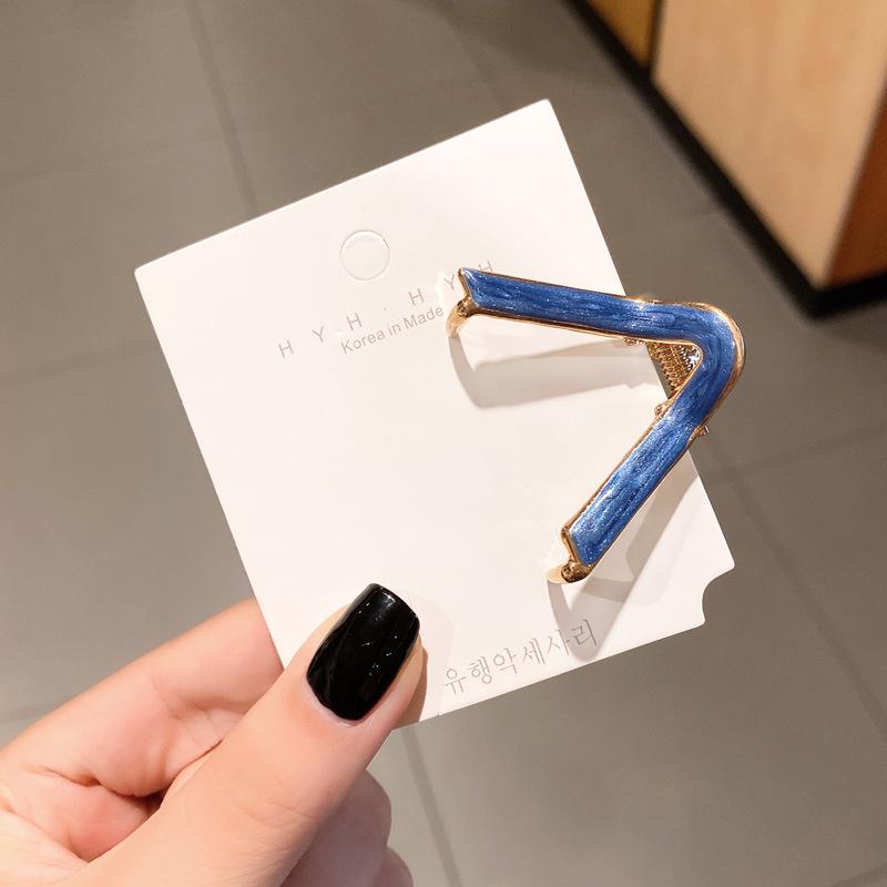 

Элегантная металлическая заколка для волос средней длины V-образной формы - изысканная заколка в корейском стиле для женщин