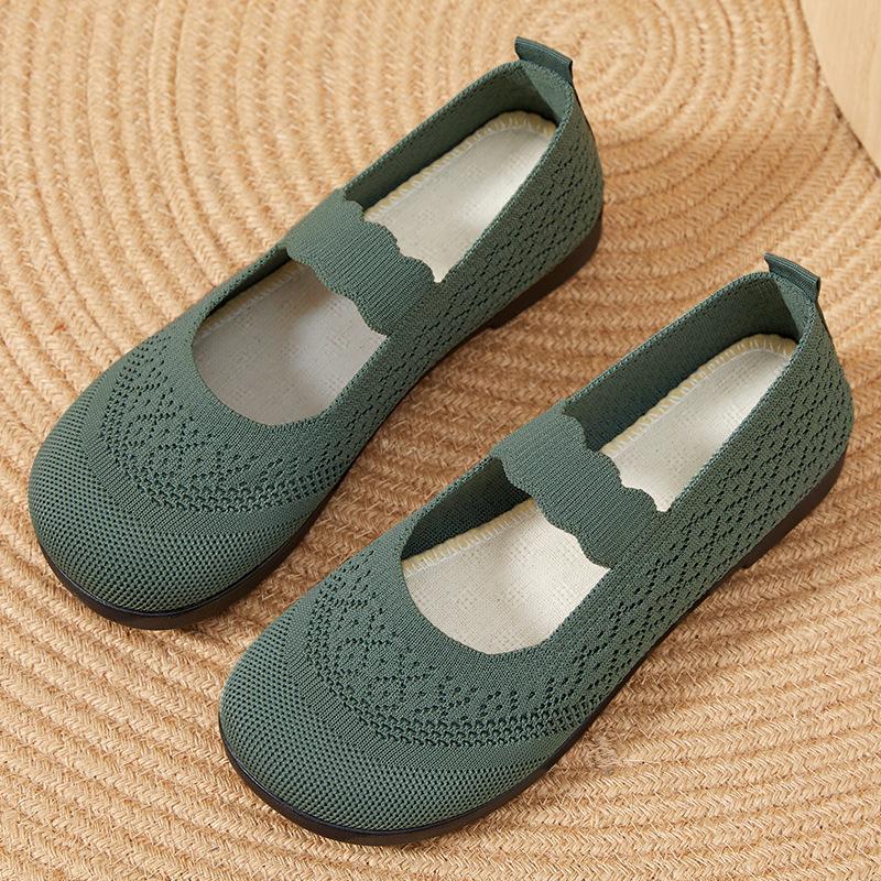 

Туфли женские летние 2025 года, новые женские туфли из хлопчатобумажной ткани, на плоской подошве, дышащие, повседневные, одинарные туфли, женские туфли с полой мягкой подошвой 41