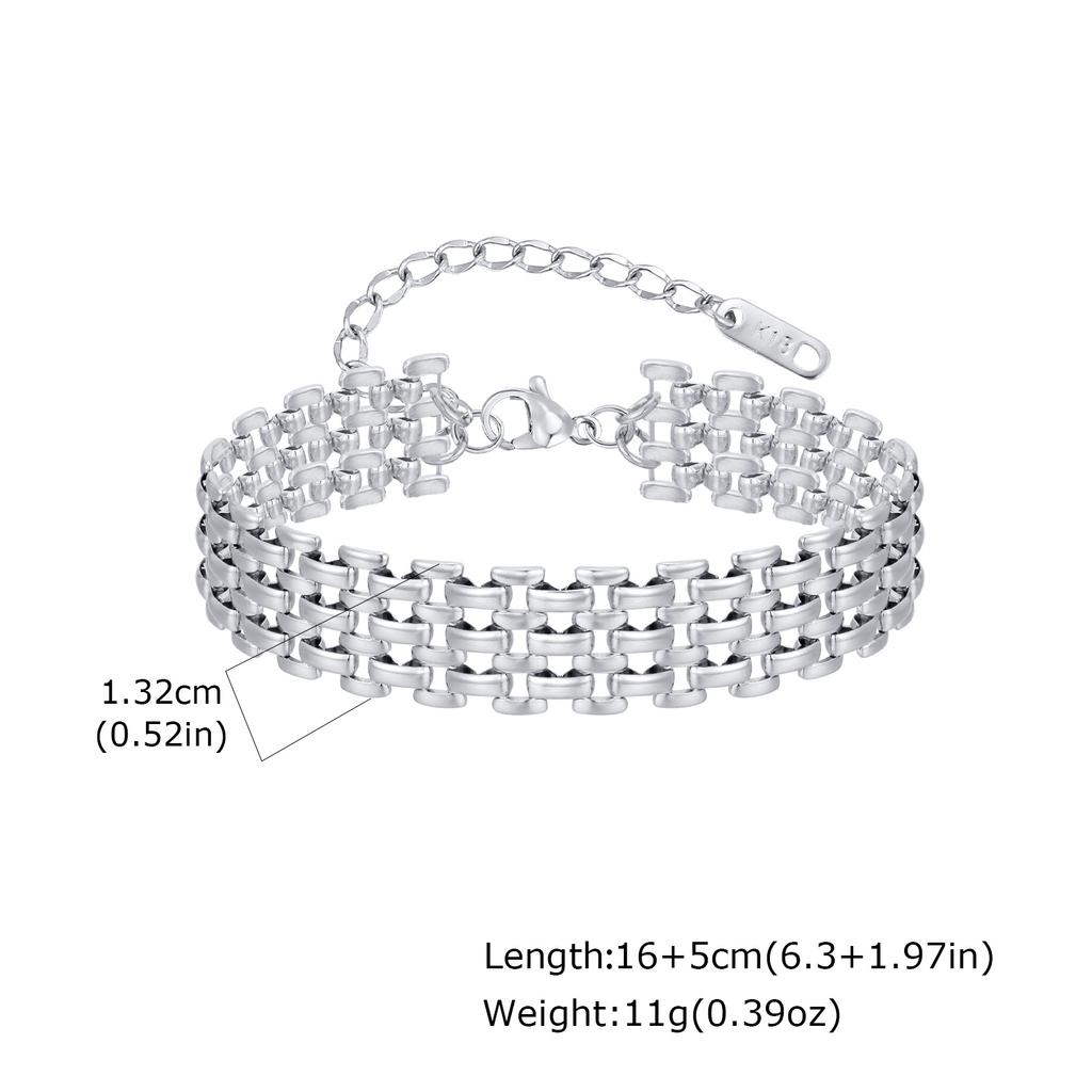 Women's Multi-layer Watch Strap Bracelet, Stainless Steel Gold Plated Chain Bracelet, Adjustable Stackable Jewelry